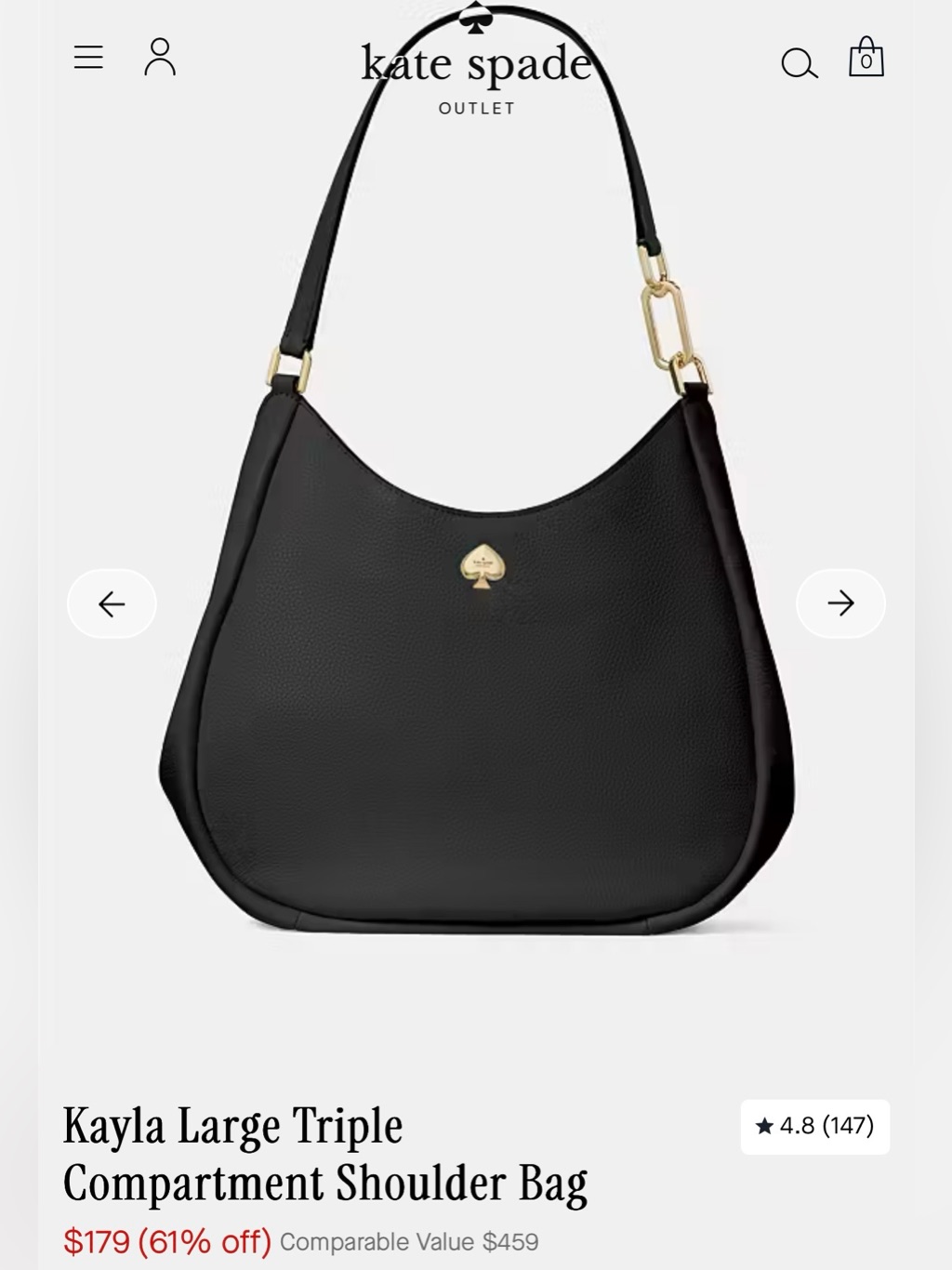 Kate Spade (Nwt) Kayla Large Triple Compartment Shoulder Bag